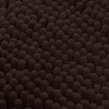 HOMEIDEAS 3 Pieces Bathroom Rugs, Ultra Soft Non Slip Absorbent Chenille Toilet Bath Mat Set (Brown)