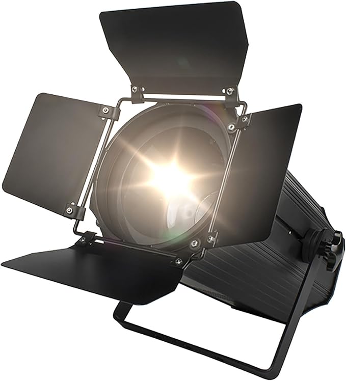 SHEHDS LED Par Lights COB 200W Linear Zoom Spotlights Wash Lights with Barn Door Warm White(3000k) & Cool White(5700k) Stage Light DMX512 Sound Activated DJ Light for Church Wedding Theater-1 Pack