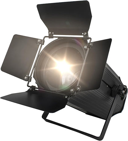 SHEHDS LED Par Lights COB 200W Linear Zoom Spotlights Wash Lights with Barn Door Warm White(3000k) & Cool White(5700k) Stage Light DMX512 Sound Activated DJ Light for Church Wedding Theater-1 Pack