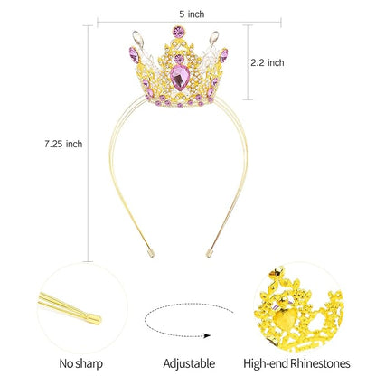 VELSCRUN Gold Purple Crystal Tiara Headband, Crowns for Women, Princess Girls Tiaras, Royal Queen Crown Princess Quinceanera Headpieces for Birthday Prom Bride Wedding Pageant Party Hair Band