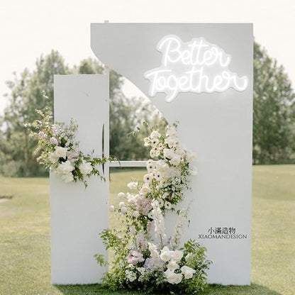 Better Together Neon Sign for Wall Decor Neon Lights for Teen Bedroom Decor Art Light Up Sign LED Neon Signs for All Party Reunion Decoration USB 21.7x13.8 Inch (white)