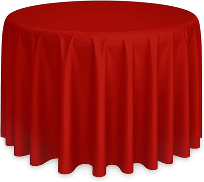 Lann's Linens - 10 Premium 120" Round Tablecloths for Wedding/Banquet/Restaurant - Polyester Fabric Table Cloths - Red
