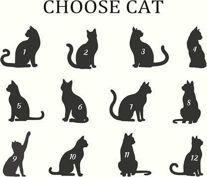 Personalized Cat Memorial Suncatcher – Custom Name & Cat Silhouette with Multiple Background Options, Pet Loss Sympathy Gift, Memorial Keepsake for Cat Lovers (Up to 3 Pets)