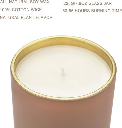 Candles for Home Scented, 3 Pack 7.8 OZ Cotton Scented Candles, Stress Relief Aromatherapy Candle Gifts Set, 165 Hour Long Lasting Candle Set,Jar Candles for Meditation, Yoga, Bath, Spa