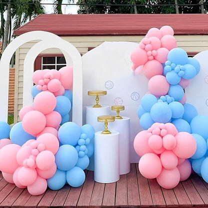 Pink and Blue Balloons, 50 Pcs 12 Inch Pink Blue Party Balloons With Pink Blue Latex Balloon Ribbon Pink blue Balloons for Birthday Baby Shower Gender Reveal Wedding Party Decoration