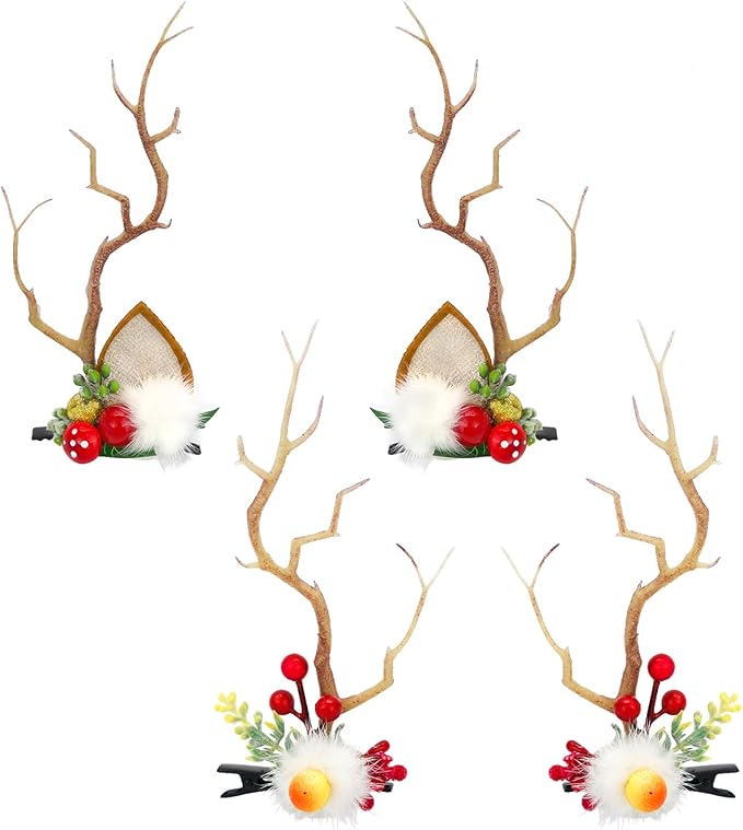 TOECWEGR Christmas Reindeer Antlers Headband Hair Clips Hair Hoop Girl Holiday Beauty Headdress