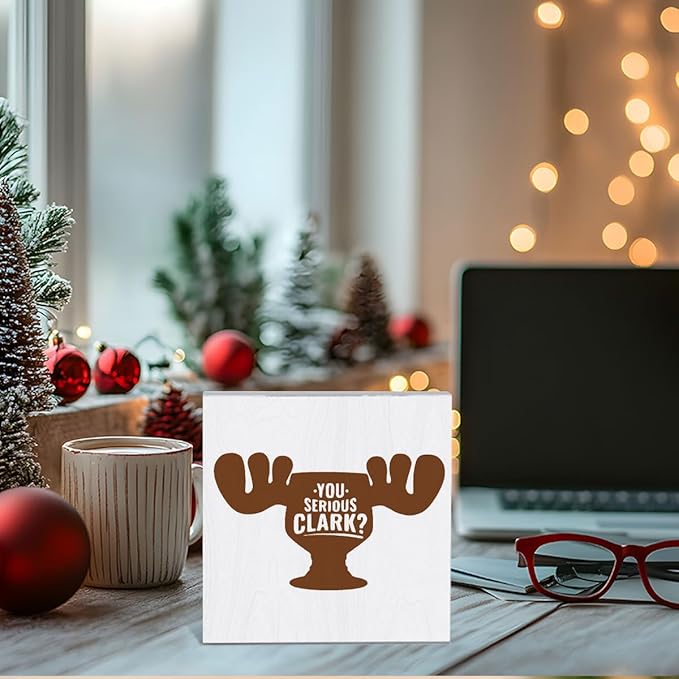 Christmas Vacation Decorations for Home Table Christmas Holiday Decor for Room Kitchen Merry Xmas Decorations for Living Room 5 x 5 Inches