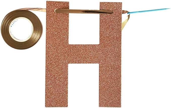 Rose Gold 16th Birthday Banner, Glitter Happy 16 Years Old Boy or Girl Party Decorations, Supplies