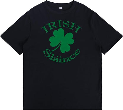 St. Patrick's Day Celebration Tee Beer Graphic Big and Tall Short Sleeve Cotton Festival Casual Gym Workout Tshirts