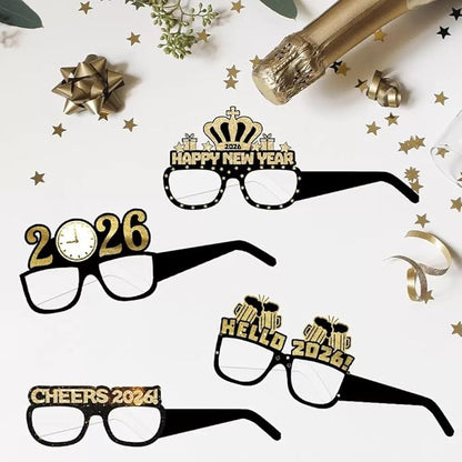 Happy New Years Decorations for Party Supplies 2026, New Years Eve Party Supplies with Balloons Happy New Year Banner Eve Glasses Headband 2026, Happy New Year Party Decorations Set