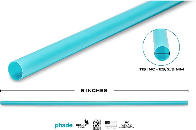phade Eco-Friendly Sustainable Marine Biodegradable, Compostable 7.75" Jumbo Straws, Un-wrapped, PDQ 16 Box Count - 800 Count