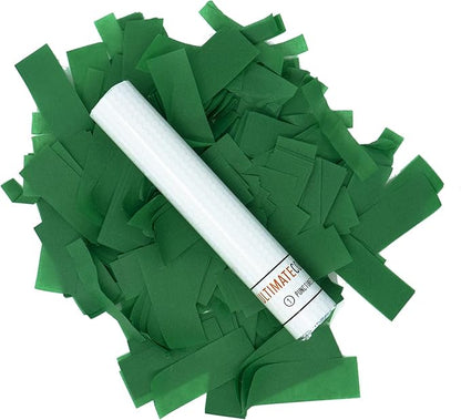 Ultimate Confetti Flick Stick Launcher - Handheld 6"Confetti-Launchers Wand, Flick to Launch Biodegradable Tissue Confetti (Dark Green, 8 Confeti Launcher Tubes, 2 Handful of Confettis per Wand 1.5oz)