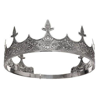 King Crowns Metal Hair Band for Men Gold Crowns and Tiara for Theme Birthday Party Costume Accessories