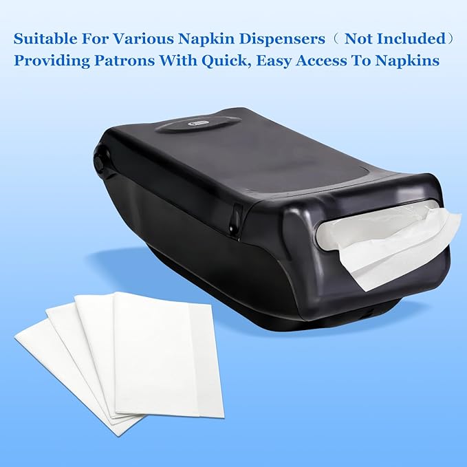 Disposable Fold Napkins, 13"x11.6" 1-Ply 500 Count Paper Dinner Napkins, White Napkins Bulk for Restaurants and Cafes