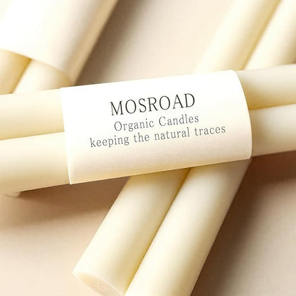 24 Packs Beeswax Taper Candles White, 9 Inch Long Natural Beeswax Candlesticks - 10 Hour Burn Time - Smokeless & Dripless Taper Candles for Table Decor, Unscented Bee Wax Tapered Candle
