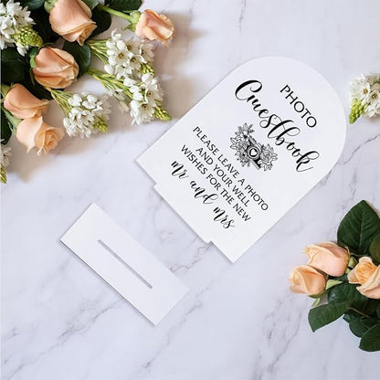 Photo Guest Book Sign Morden Wedding Signs for Wedding Engagement Bridal Shower Ceremony Reception Event Party Acrylic Decor