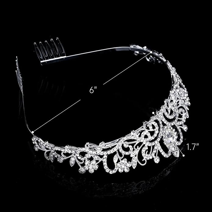 Princess Crown for Women, Crystal Queen Tiaras for Girls Bridal Hair Accessories Gifts for Birthday Wedding Prom, Bridal Party, Pageant, Halloween Christmas Costume