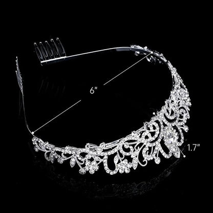 Princess Crown for Women, Crystal Queen Tiaras for Girls Bridal Hair Accessories Gifts for Birthday Wedding Prom, Bridal Party, Pageant, Halloween Christmas Costume