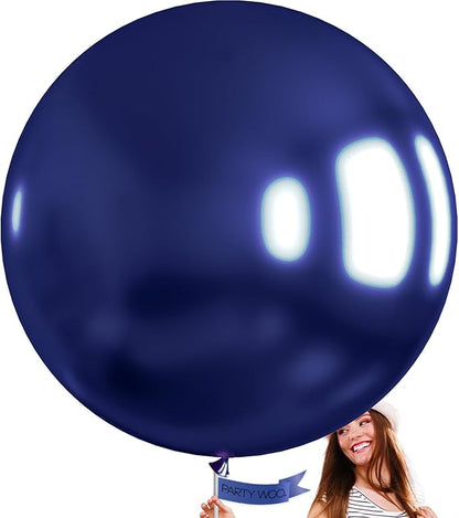 PartyWoo Navy Blue Balloons 4pcs 36 Inch Matte Helium Dark Blue Latex Balloons for Graduation Anniversary Wedding Sports Theme Boy Baby Shower Men Birthday Bachelorette Party Decorations Blue-Y72
