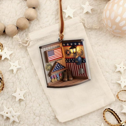 Custom Veteran Ornament, Personalized Military Christmas Tree Decorations, Patriotic Christmas Ornaments, Memorial Gifts for Veterans and Soldiers