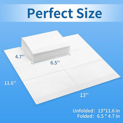 Disposable Fold Napkins, 13"x11.6" 1-Ply 500 Count Paper Dinner Napkins, White Napkins Bulk for Restaurants and Cafes