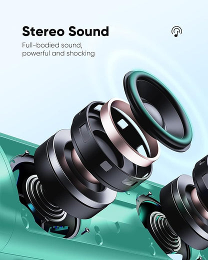 Bluetooth Speaker Gifts for Men: Portable Wireless, IPX5 Waterproof, White Elephant Gifts for Adults, Stocking Stuffers for Teens Boy Girl, Up to 20H Playtime, TWS Pair, for Home/Party/Outdoor (Teal)