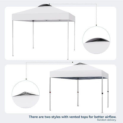 PHI VILLA Outdoor Pop up Canopy 10'x10' Tent Camping Sun Shelter-Series Party Tent, 100 Sq. Ft of Shade (White)