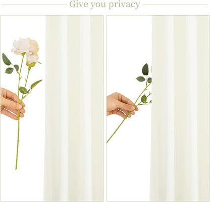10x10 Ivory Backdrop Curtain for Wedding Parties Wrinkle Free Ivory Photo Curtains Backdrop Drapes Fabric Decoration for Baby Shower Photoshoot 5ft x 10ft,2 Panels