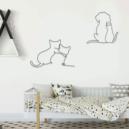 Matani Metal Dog Wall Decor | Dog & Living Room Wall Art | Minimalist Room Decor (Sleeping Labrador) (Love)