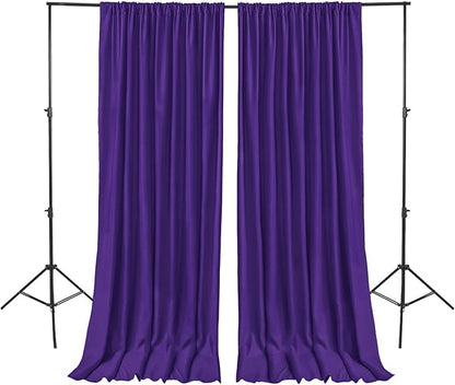 Hiasan Purple Backdrop Curtains for Parties, Polyester Photography Backdrop Drapes for Family Gatherings, Wedding Decorations, 5ftx8ft, Set of 2 Panels