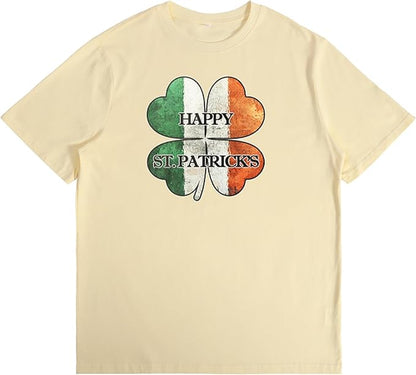 St. Patrick's Day Celebration Tee Beer Graphic Big and Tall Short Sleeve Cotton Festival Casual Gym Workout Tshirts