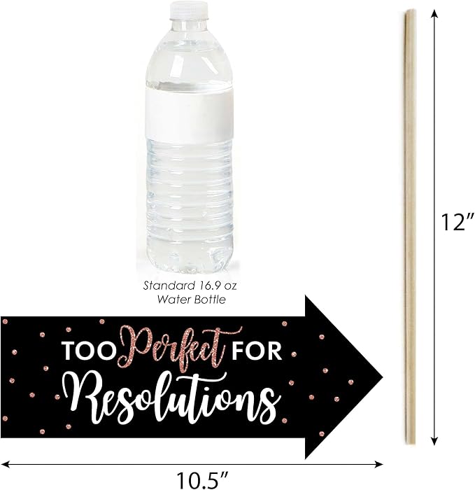 Big Dot of Happiness Funny Rose Gold Happy New Year - New Year's Eve Party Photo Booth Props Kit - 10 Piece