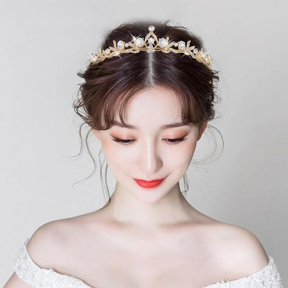 Crystal Tiaras & Crowns for Women, Bride Royal Queen Headband Princess Headpieces for Birthday Cake Crown & Prom Pageant Party