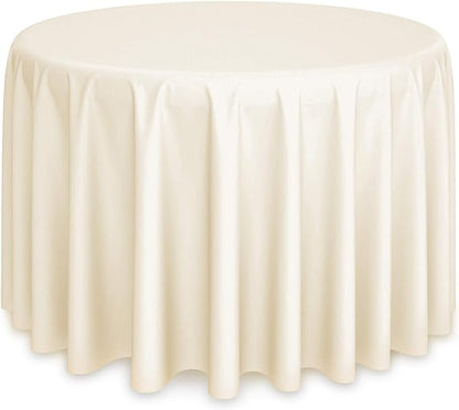 Lann's Linens - 10 Premium 120" Round Tablecloths for Wedding/Banquet/Restaurant - Polyester Fabric Table Cloths - Ivory