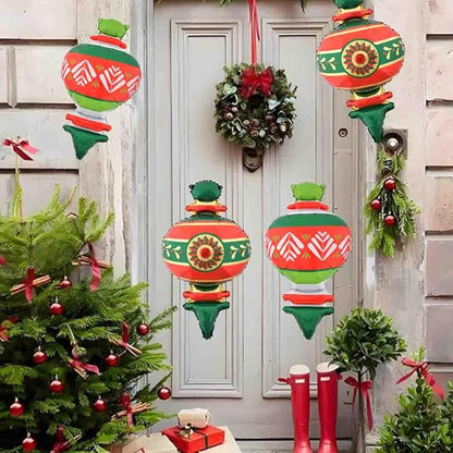 Christmas Ballooons Set Christmas Gourd Balloons Xmas Mylar Red Green Balloons Kit for Christmas-Themed Party Birthday Party Supplies Decorations 6 PCS