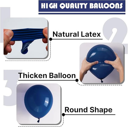 PartyWoo Navy Blue Balloons 155pcs Different Sizes of 18 12 10 5 Inch Dark Blue Balloon Arch Kit Garland for Graduation Wedding Sports Baby Shower Birthday Bachelorette Party Decorations Blue-Z90