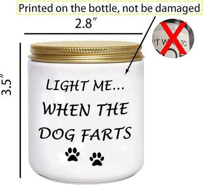 BFJLIFE Funny Gifts for Women Unique Dog Mom Dog Lovers Christmas Birthday Gifts for Her Sister Best Friend Girlfriend Wife Stocking Stuffers Light Me When Farts Lavender Scented Soy Candles