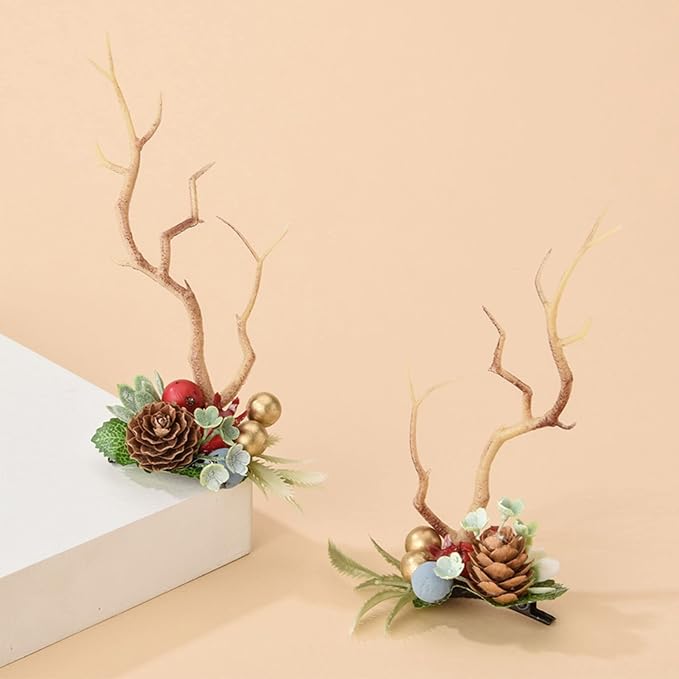TOECWEGR Christmas Reindeer Antlers Headband Hair Clips Hair Hoop Girl Holiday Beauty Headdress