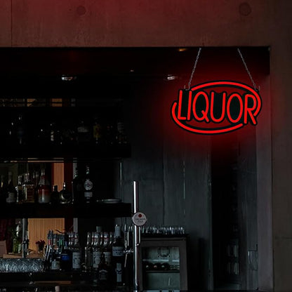 LIQUOR LED Neon Sign for Business,16x9 inch Liquor Stores Sign RGB Bright Led for Window Wall Door VapeSmoke Store