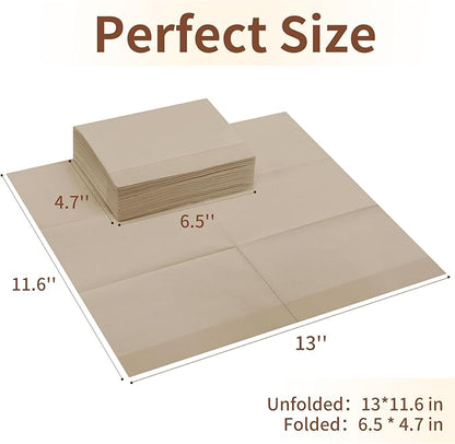 Disposable Fold Napkins, 13"x11.6" 1-Ply 1500 Count Paper Dinner Napkins, Brown Napkins Bulk for Restaurants and Cafes (16.2" X 15")