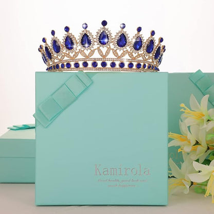 Kamirola Tiaras Princess Crown for Women and Girls Crystal Headbands for Bridal, Princess for Wedding and Party(TR21)