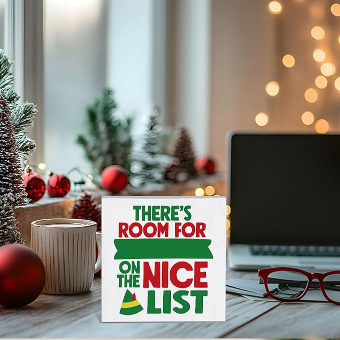 Christmas Vacation Decorations for home Christmas Holiday Decor for Living room Funny Merry Xmas Decor for Table 5 x 5 Inches