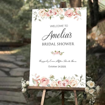 Bridal Shower Welcome Yard Sign, Wedding Shower Welcome Board, Custom Bridal Shower Sign, Elegant Bridal Shower Decor Board#6