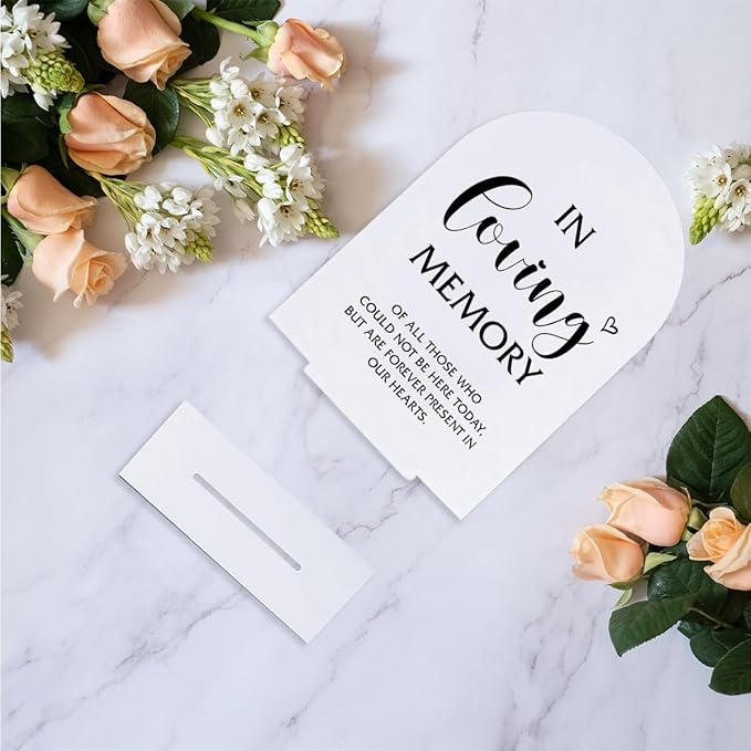 In Loving Memory Wedding Sign， Memorial Table Decor，Memory Table Sign for Wedding Bridal Shower Ceremony Reception Event Party Acrylic Decor