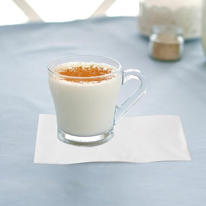 1000 PCS Napkins 2 Ply 4.9" X 4.9" Plain White Beverage Napkins Disposable Four Folded Cocktails Paper Napkins Folded