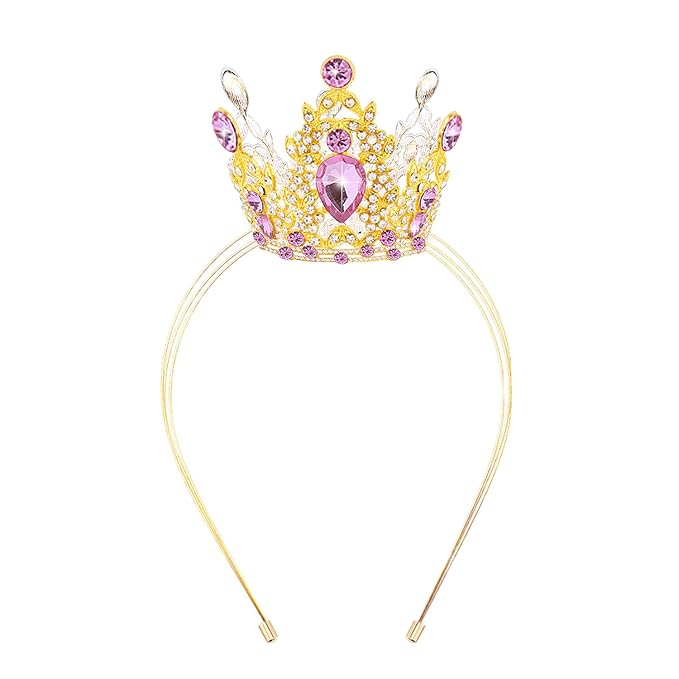 VELSCRUN Gold Purple Crystal Tiara Headband, Crowns for Women, Princess Girls Tiaras, Royal Queen Crown Princess Quinceanera Headpieces for Birthday Prom Bride Wedding Pageant Party Hair Band