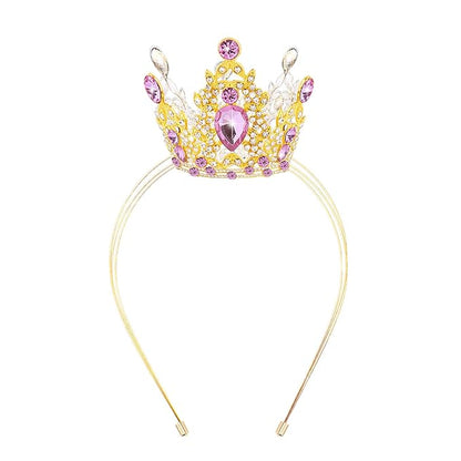 VELSCRUN Gold Purple Crystal Tiara Headband, Crowns for Women, Princess Girls Tiaras, Royal Queen Crown Princess Quinceanera Headpieces for Birthday Prom Bride Wedding Pageant Party Hair Band