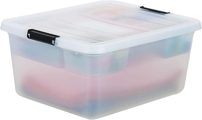 IRIS USA Clip Box with Removable Tray and Latching Lids, 18 Quart Craft Storage Bins, Art & Writing Supply Containers for Home, Office & Classroom Organization