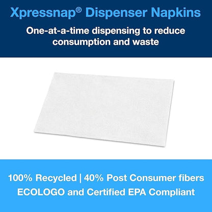 Tork Xpressnap White Dispenser Napkins N4 Advanced Interfold 1-Ply for Hygienic Dispensing 12 Packs of 500 (6000 Total) - (DX900)