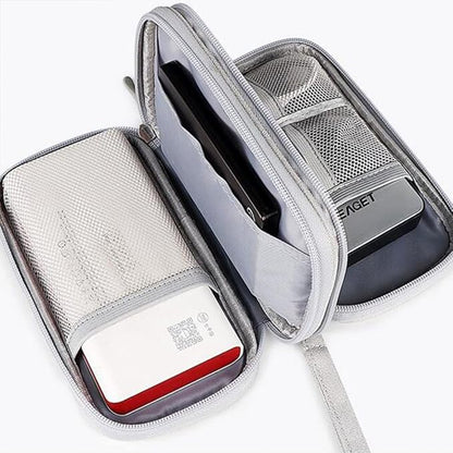 Electronics Accessories Bag, Universal Electronics Accessories Organizer Case, Waterproof Portable Cable Organizer Bag, Travel Gear Carry Bag for Cord, Charger, Flash Drive, Phone, SD Card, Gray